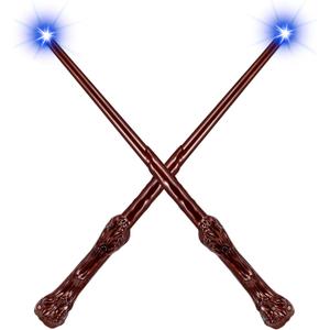 Light Up Wizard Magic Wands with Sound Illuminating Witch Wand Set for Kids Cosplay Birthday Party Favors, Root 2PCS