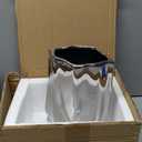 Ceramic Silver Flower Vase, Crinkle Paper Shape, Metal Decorative Home Accent (Large)