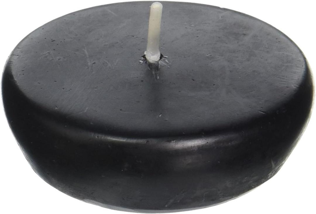 Zest Candle 24-Piece Floating Candles, 2.25-Inch, Black