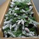 Total Tactic CM24991US-L 9 ft. Pre-Lit Artificial Snow Flocked Hinged Christmas Tree