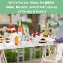 6 PCS Buffet Risers and Stands (3",4",5",6",7",8"), Food Risers for Buffet Table, Acrylic Nesting Risers with Hollow Bottoms, Display Stand Shelf for Party, Catering, Desserts, Jewelry & Collectibles (white)