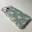 Cute Halloween White Ghost Case Compatible with iPhone 13 Pro, Spooky Ghost Case for iPhone 13 Pro for Teens Men and Women, Cool TPU Bumper Phone Case Cover