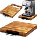 Natural Acacia Sliding Tray for Coffee Machine Kitchen Appliance slider Moving Caddy, appliance slider,appliance rolling stand air fryer rolling tray