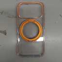 TORRAS 360 Magnetic Stand for iPhone 17 Pro Case, [Rotatable Sturdy Kickstand][Fit for MagSafe][4X Mil-Grade Shockproof] Slim Transparent Phone Cover, Camera Button, Clear Orange, Ostand O3 Fitness