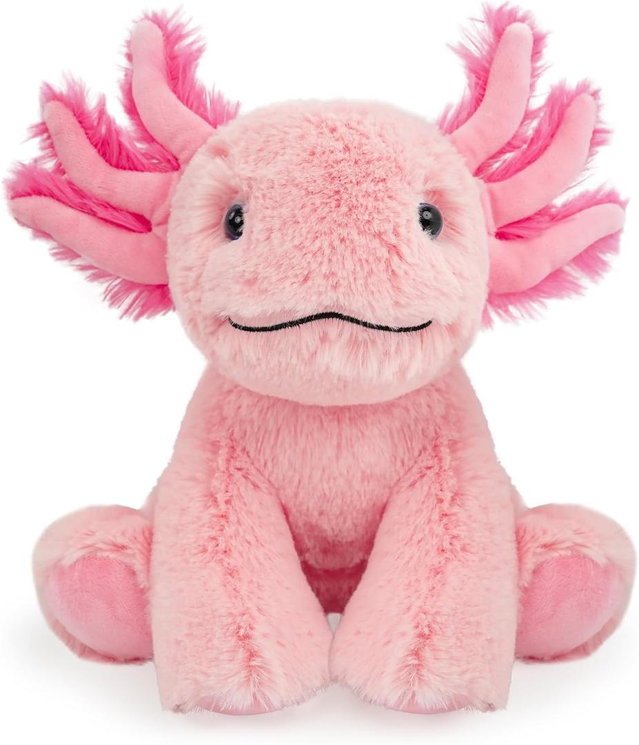 Axolotl Stuffed Animal Toy, Soft Huggable Plush Toys for Kids, Cute Animal Gift for Boys Girls and Toy for 1-3 Toddlers -8.5 Inch