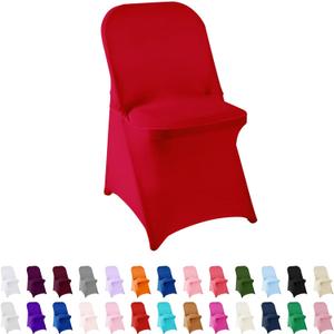 Spandex Chair Covers, 25PCS, Washable Protector for Living Room, Banquet, Wedding Event, Hotel (Red) (25Pack)