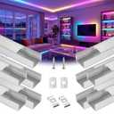 10Pack 3.3FT/1M LED Aluminum Channel U Shape with Milky White Cover Lens for 8/10/12mm LED Strip Lights,LED Diffuser Channel Even Glow for Living Room,Stairs,Kitchen,Cabinet