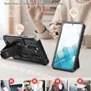 SOiOS for Samsung Galaxy S22 Protective Case: Military Grade Drop Proof Protection Mobile Phone Cover with Kickstand | Rugged Shockproof TPU Matte Textured Sturdy Phone Bumper (Black)