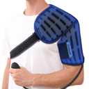 Shoulder Ice Pack with Compression for Rotator Cuff Cold Therapy, Reusable Gel Ice Pack Wrap for Shoulder Injuries, Pain Relief, Swelling, Surgery, Tendonitis, Bursitis (Black)