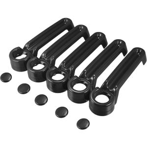 X AUTOHAUX 5pcs Exterior Door Handle Cover Trim Tailgate Door Handle Panel Cover for Jeep Wrangler JK JKU 2007-2018 for Jeep Liberty 2008-2012 for Dodge Nitro 2007-2011 Black