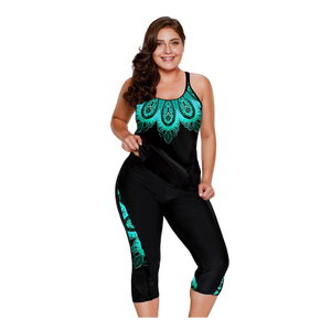 LALAGEN Womens Plus Size Swimsuits 2025 Modest Rash Guard Capris Tankini Bathing Suits Two Piece Bathing Suit Swimwear