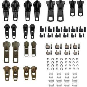 Zipper Repair Kit PRO Upgrade for YKK- Includes #4.5 & #4YG Metal Sliders + Insertion Pins for Jeans, Pants & Outdoor Gear, Compatible with YKK #3#4.5#5 Metal, Plastic & Coil Zippers (20 Pcs)