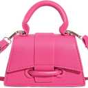FALETO Mini Purses for Women Cute Top Handle Crossbody Bag Stylish Tiny Clutch Handbag with Strap (Hot Pink-mini)