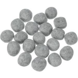 uxcell 20 Pcs Wool Felt Balls Beads, 1.2 Inch Felt Pom Poms for Crafts, Handmade Pompoms Bulk Small Bead for Nursery Handicrafts and DIY Art Decoration, Light Gray