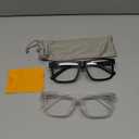 Eyekepper Oversized Reading Glasses Square Large Frame Readers for Men and Women, Pack of 2, Black and White