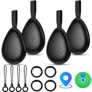 Air Tracker Tags (iOS Only) 4 Pack: Bluetooth Item Finder with Apple Find My APP, Item Locator for Keys Finder, Bags Wallets Anti-Loss, IP68 Waterproof Smart Tag (Water Drop)