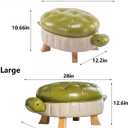 Animal Ottoman Footstool, Turtle Sofa Stool, PU Leather Upholstered Wood Ottoman Foot Stool (Color : Green-S), 12.2"D x 22.8"W x 10.6"H
