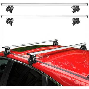 Universal Roof Rack Cross Bars 51" (1.3m) - Heavy Duty 440lbs Capacity Car Top Rails for Naked Roof (No Side Rails) - Aerodynamic Aluminum Alloy with 4-Claw Hooks, Silver