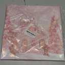 Pink Christmas Gingerbread House Canvas Wall Art for Living Room Winter Snowflake Wall Decor Printed Artwork Framed Wall Art for Bedroom Bathroom Office Home Decor 12" x 12", Pink Brown