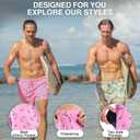 Kanu Surf Mens 5 Adventure Mens Swim Trunks  UPF 50+ Quick-Dry Bathing Suit Shorts with Pockets & Compression Liner (Pink, XXL)