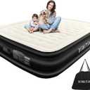 Vinitin Air Mattress Queen with Built in Pump, 18" Elevated Inflatable Blow Up Mattress with Self-Inflation/Deflation, Soft Flocked Top Air Bed for Guest, Home,Camping, 80x60x18in, Max 660lb, Black