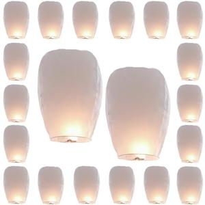 Paper Lanterns in Memorial Events for 20 Pack White, Easy to Use. Paper Lanterns for Weddings Party Celebration Event and Festival, (Silver)