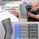 Premium Recovery Knee Compression Sleeve,Gray,S | Germanium & Bamboo Charcoal Infused Knee Brace for Improved Circulation, Joint Stability, and Pain Relief​