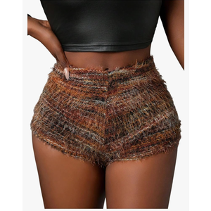 WDIRARA Women's PU Leather Skinny Shorts High Waist Sexy Party Bottom S