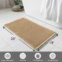 MIULEE Set of 2 Waffle Bathroom Rugs, Boho Bath Rugs Non Slip Washable, Super Absorbent Bath Mats, Ultra Soft Rubber Backed Shower Mats for Bathroom Floor, Tub and Shower, Brown, 18x30 Inch