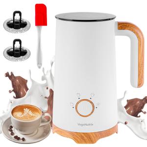 Milk Frother, Electric Milk Frother and Steamer 400W, Automatic Warm and Cold Foam Maker and Milk Warmer 4 in 1 with 2 Whisk for Latte, Cappuccino, Macchiato, Hot Chocolate Coffee