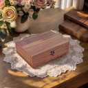 Handmade Walnut-Colored Keepsake Storage Box with Lid - Ideal Gift for Weddings, Anniversaries, Birthdays, or Travel Letters. Perfect for Home Decoration (Storage Box-25 * 18cm)