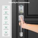AkaGear DS10 Keyless Entry Door Lock with Handle Set - Fingerprint Door Locks, Electronic Keypad Deadbolt, Smart Locks for Front Door, Auto-Lock & One Touch Locking, Easy Installation - Satin Nickel