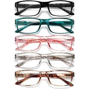 Gaoye 2.5 Professional Reading Glasses for All Day - FSA-HSA - Computer Readers with Blue Light Protection (Dawn Stones, Pack of 5)