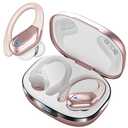 HAOYUYAN Sports Bluetooth Headphones, 80Hrs Playtime Wireless Earbuds with LED Power Display, IPX7 Waterproof Earphones for Workout/Running, Noise Canceling Headset Ear Buds（Rose Gold)