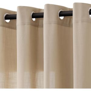 Curtains 48x68 Inch Length 6 Panels for Living Room Bedroom, Light Filtering Sheer Curtains 48x68 Inches, Elegant Modern Grommet Semi Sheer Soft Privacy Drapes 