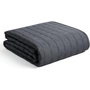 YnM 15lbs Weighted Blanket for Adults, Breathable Heavy Bed Throw Blanket with Cooling Glass Beads for All Season Use, Ideal for ~140lbs (48x72 Inches, Twin/Full, Dark Grey)
