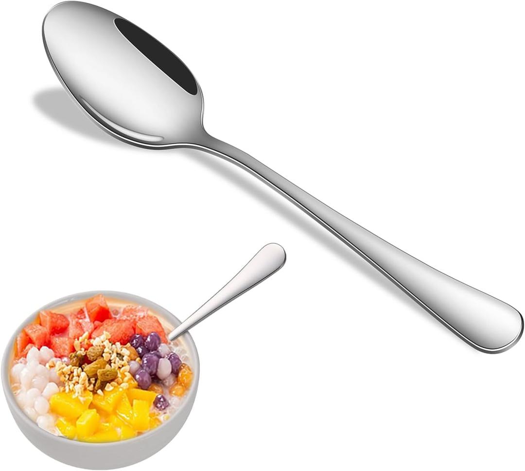 2-Piece 6.7 Inches Stainless Steel Tea Spoon,Durable Dishwasher Safe Teaspoons,Silverware Dessert Spoons For Kitchen,Small Spoons For Restaurant,Hotel