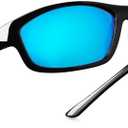 Bnus corning glass lens polarized sunglasses for men & Women italy made w. High Performance Plastic Lens option (B7248-black/Blue Flash Non-polarized)