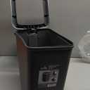 Small Bathroom Trash Can with Lid Soft Close, 10 Liter/2.6 Gallon Slim Garbage Can-Metal Step and Press top Lid, Mini Modern Waste Basket for Toilet, Office, Bedroom,Dorm,Dark Gray