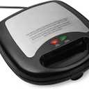Amazon Basics 3-in-1 Sandwich Maker, Panini Press and Waffle Maker with Removable Ceramic-Coated Plates, 760W, Space-Saving Storage