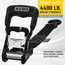 AUGO Heavy Duty Ratchet Straps & Soft Loops Pack of 4 Extra Strong 1.5 by 10 Ratchet Straps w/S-Hook Safety Latches & 4 Soft Loop Tie Downs 4400Lb Break Strength for Motorcycles, ATVs, Etc.