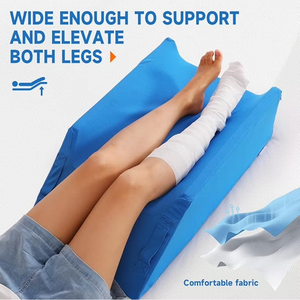Fanwer Leg Elevation Pillows for After Surgery, Knee Replacement Recovery Aids, Leg Support Pillow to Elevate Feet, Knee, Ankle for Swelling, Injure, Sleeping, Footrest, Blue (Two Leg Version)
