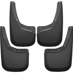 Husky Liners - Front & Rear Mud Guards | 2007 - 2013 Chevrolet Silverado 1500, 2007 - 2014 Chevrolet Silverado 2500/3500 w/ Single Rear Wheels, 4 Piece Set, Front & Rear Set - Black, 4 Pc | 56796