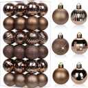 1.57" Brown Christmas Ornaments for Christmas Tree 36 Pcs Mini Shatterproof Balls Christmas Tree Decorations Small Xmas Ornaments Balls with Hanging Loop for Wedding Holiday Party Wreath Home Decor