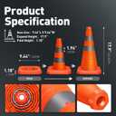 DNA MOTORING 2 Pack 18 Inch Collapsible Traffic Safety Cones, Parking Cones with Reflective Collars, Orange Safety Cones for Parking lot, Driveway, Road Safety, TOOLS-00802