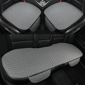 West Llama Linen Car Seat Covers, Bottom Seat Covers for Cars Include 1 Pair Front Driver Seat Pad Mat and 1 Rear Bench Cover Universal Fits 90% Vehicles, SUVs, Cars, Sedans (3Piece-Gray)