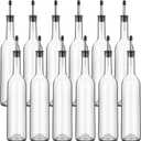 Maxdot 12 Pcs Syrup Bottle Long Neck Glass with Pour Spout, Liquor Syrup
750ml 12oz Capacity, Metal Pourers for Precise Dispensing, Home Bar Wine Juice Syrup, Wedding Anniversary Party Events