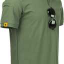 ZITY Mens Polo Shirt Short Sleeve Sports Tactical T-Shirt Athletic Golf Polos Daily Casual Stylish Collared Shirts for Men (Medium, Green)
