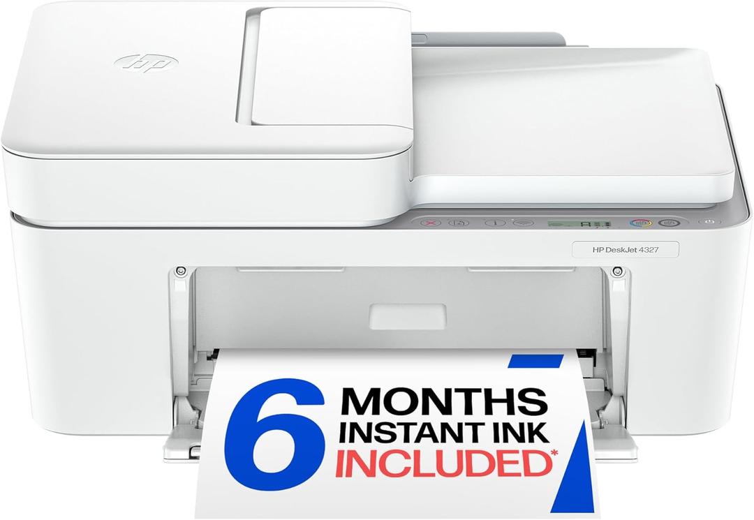HP DeskJet 4327 Wireless All-in-One Color Inkjet Printer, Scanner, Copier, 6 Month Trial of Instant Ink Included, AI-Capable (B3ZF6A)