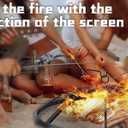 Fire Pit Spark Screen, 24 Inch Outdoor Fire Pit Screen with Foldable Hook and Marshmallow Sticks, Heavy Duty Steel Mesh Fire Pit Cover for Backyard, Beach, RV Camping